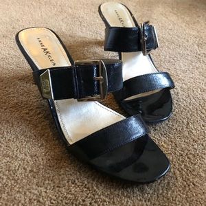 Ann Klein strap sandals, navy, size 10